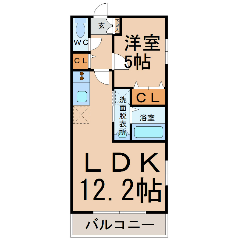 T-COURT（ティーコート） 間取り　オートロック付　家具家電ご用意できます