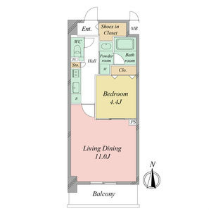 レジディア白壁 間取図　家具家電（冷蔵庫・レンジ・洗濯機等）ご用意できます