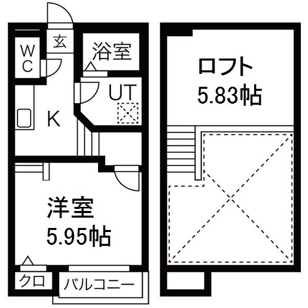 Ｃｒｅｏ高畑壱番館 間取図　光インターネット無料　家具家電ご用意できます