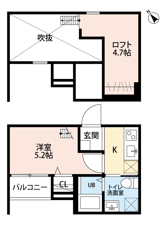 メゾン・ド・カナールⅡ 間取図　家具家電ご用意できます