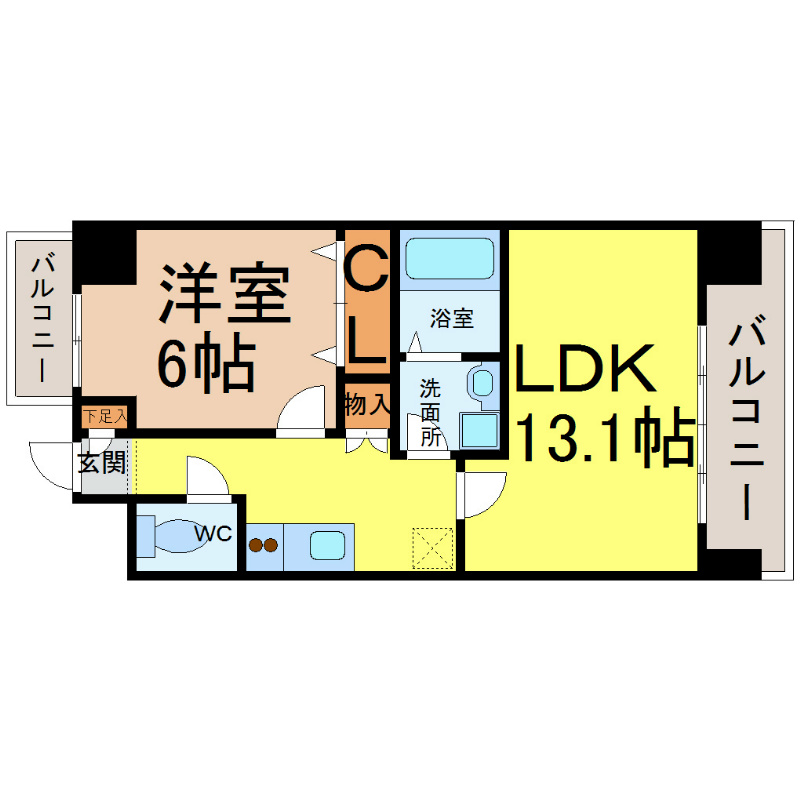 メゾン・ド・ミズホ 間取図　オートロック付　家具家電ご用意できます