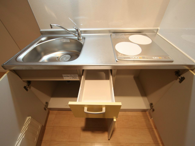 グランドソレイユ名駅 システムキッチン（ＩＨ2口）冷蔵庫・レンジ等ご用意できます