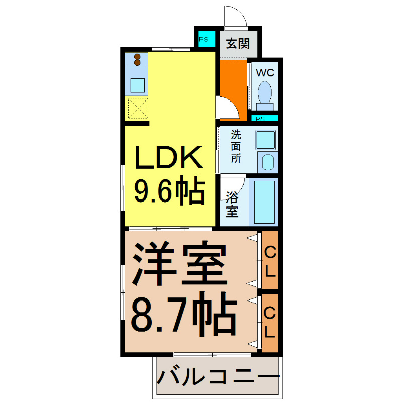 フロレスタ名駅 間取図　家具家電ご用意できます