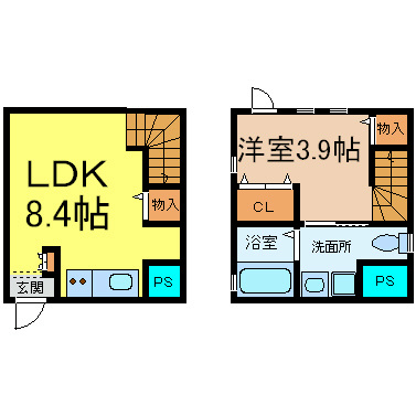 ラヴィール六番町 間取図　家具家電（冷蔵庫・レンジ・洗濯機等）ご用意できます