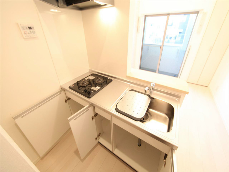 カーサフェリーチェＷ システムキッチン（ガス2口）冷蔵庫・レンジ等ご用意できます