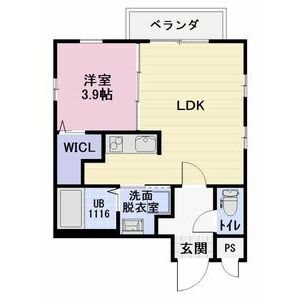 ターナ・シェリム 間取り　1LDK