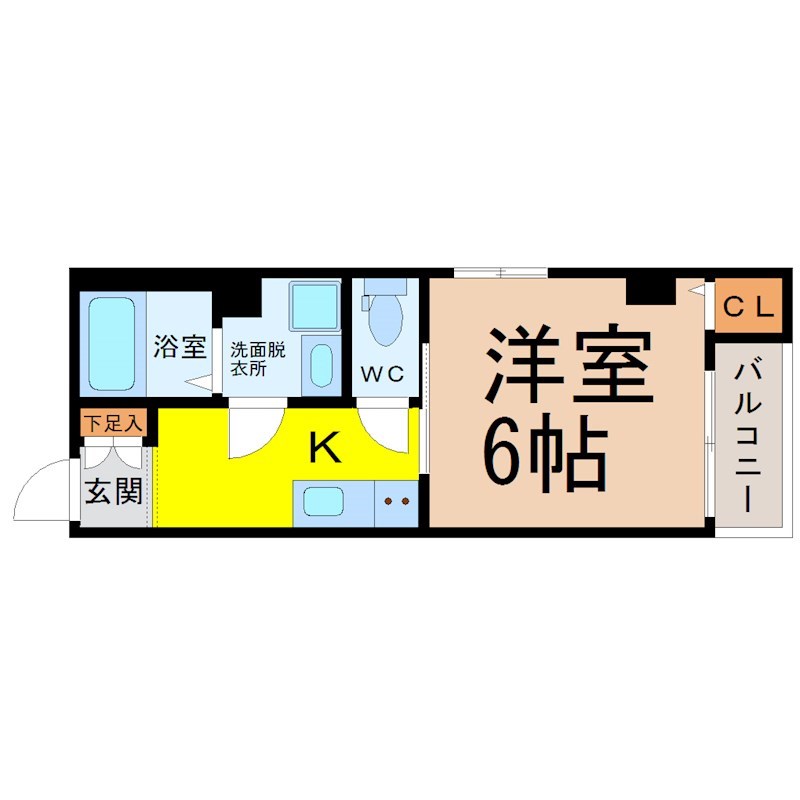 Ｇｒａｎｄ　Ｐｒｅｍｉｅｒｅ（グランプレミア） 間取図　洋室6帖　脱衣洗面所　バルコニー