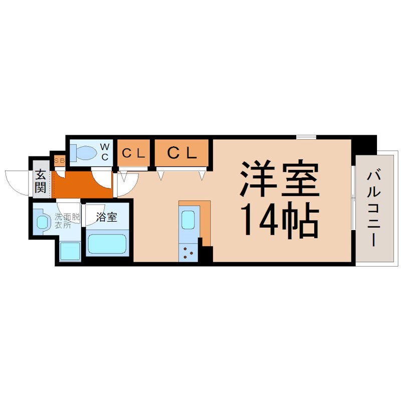 ロイヤルヘリテージ 間取図　洋室14帖　カウンターキッチン