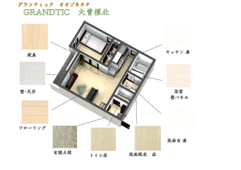ＧＲＡＮＤＴＩＣ大曽根北 床色・建具等のイメージパース