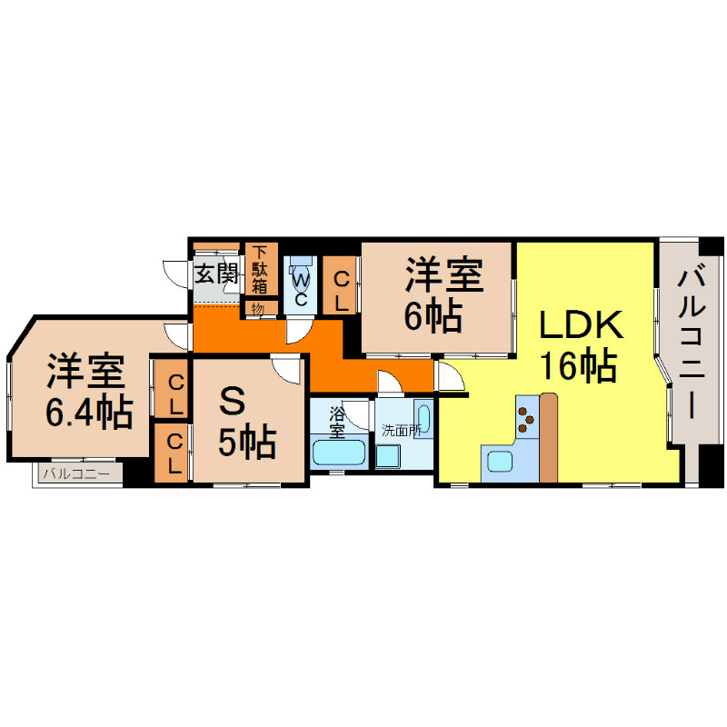 ｍｅＬｉｖ上前津 間取図　エアコン3台付