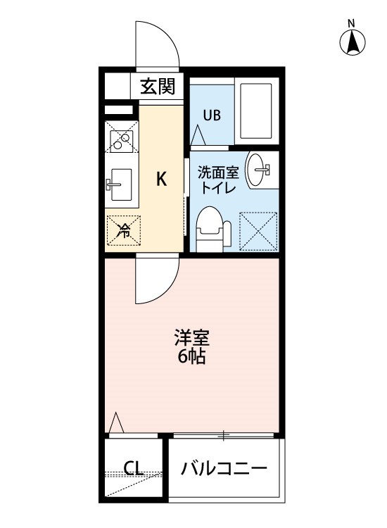 ＺＥＮ名駅 間取図　洋室6帖　脱衣洗面所　クローゼット付　バルコニー