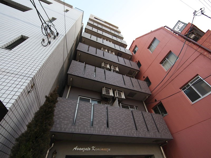 外観　オートロック付　外壁タイル張り　1フロア2部屋