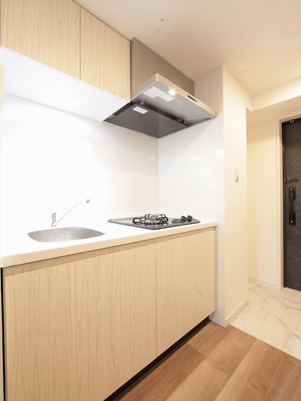 S-RESIDENCE志賀本通North システムキッチン（ガス2口コンロ）収納スペース充実しています