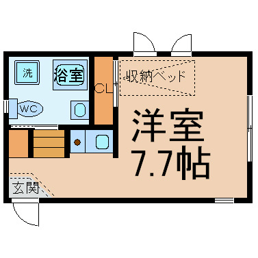 リンデンバウムＪ６  Ｂ棟 間取図　家具家電（冷蔵庫・洗濯機・電子レンジ）ご用意できます