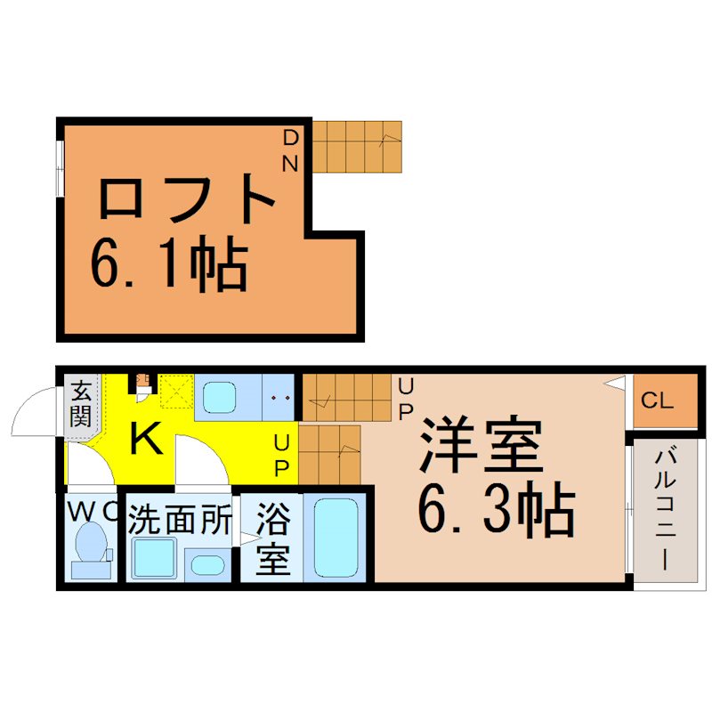 シティハウス本陣 間取図　光インターネット無料　家具家電ご用意できます