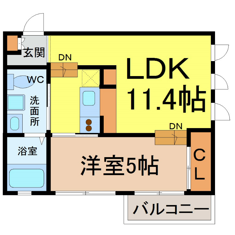 Ｇｒａｄｉｔｏ（グラディート） 間取り　LDK13.4帖　洋室3.7帖