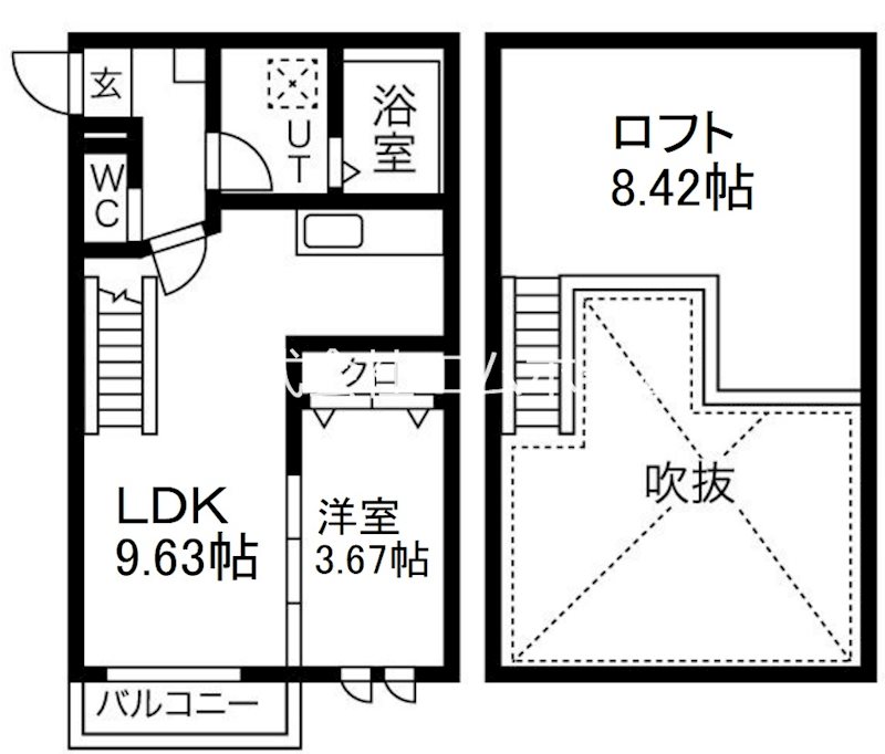 Ｃｒｅｏ八田弐番館 間取図　光インターネット無料　家具家電ご用意できます