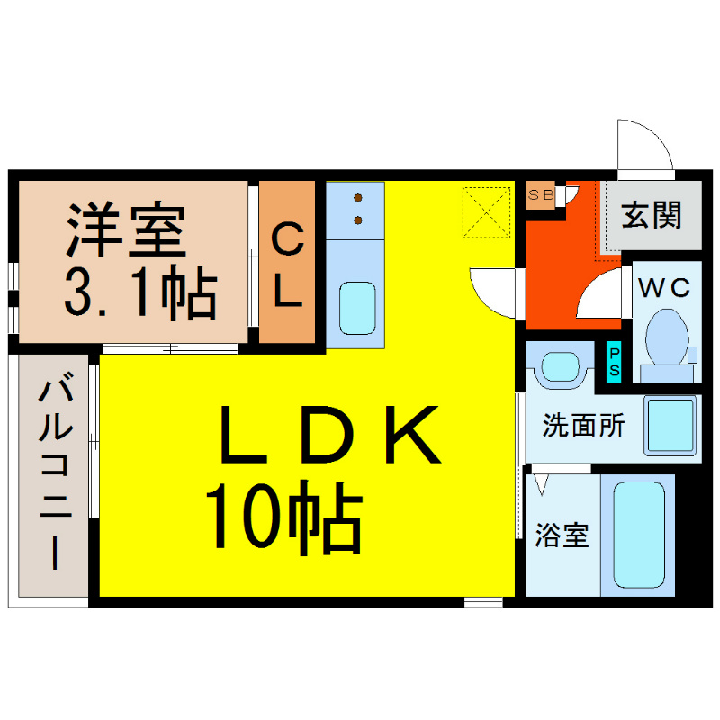 ｇｒａｎｄｔｉｃ　ａ　ｓｉｍｐｌｅ (グランティックアシンプル) 間取図