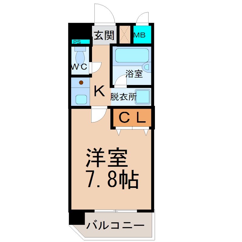 フジハイツIII 間取図　防犯カメラ　オートロック　家具家電ご用意できます