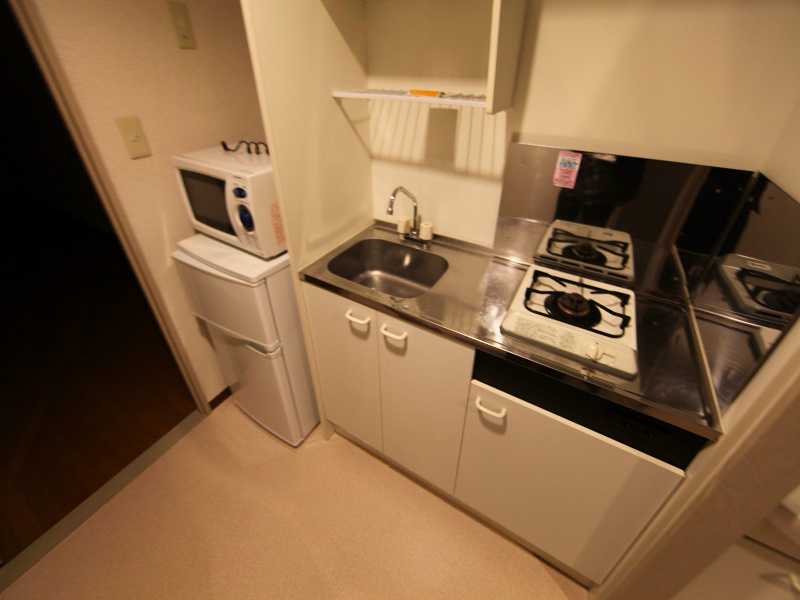 ルミナス新栄 キッチン（ガス1口）冷蔵庫・レンジ等ご用意できます