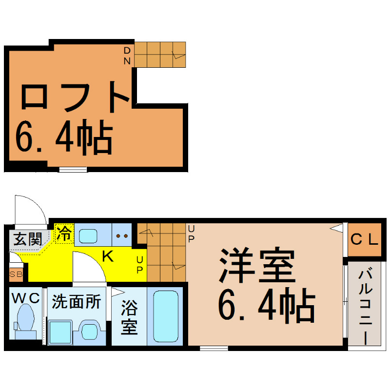 エデン 間取図　ロフト付　エアコン完備