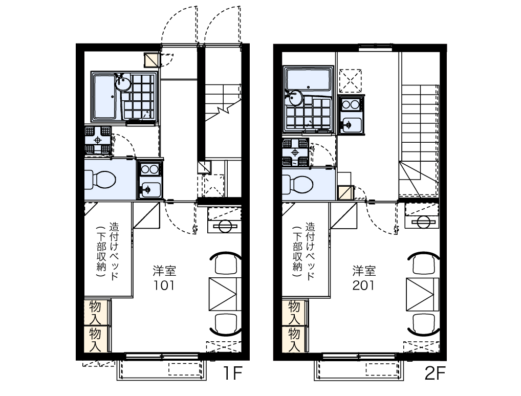 レオパレスヴィラ本町 代表的な間取のため実際の間取とは異なる場合があります