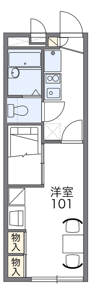 レオパレス篠 代表的な間取のため実際の間取とは異なる場合があります