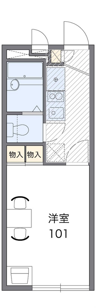 レオパレス浦里 代表的な間取のため実際の間取とは異なる場合があります