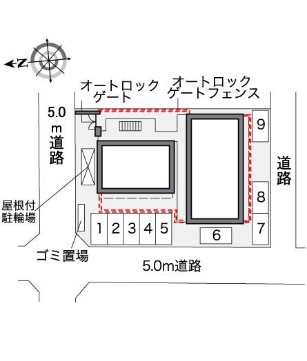 レオパレス中島町 駐車場配置図