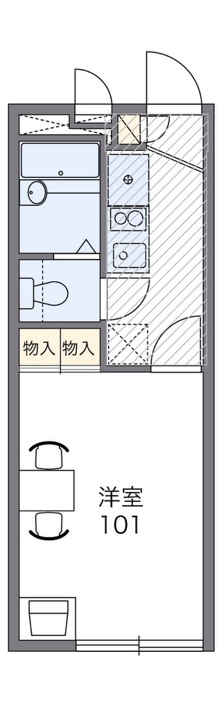 レオパレスあつた 代表的な間取のため実際の間取とは異なる場合があります