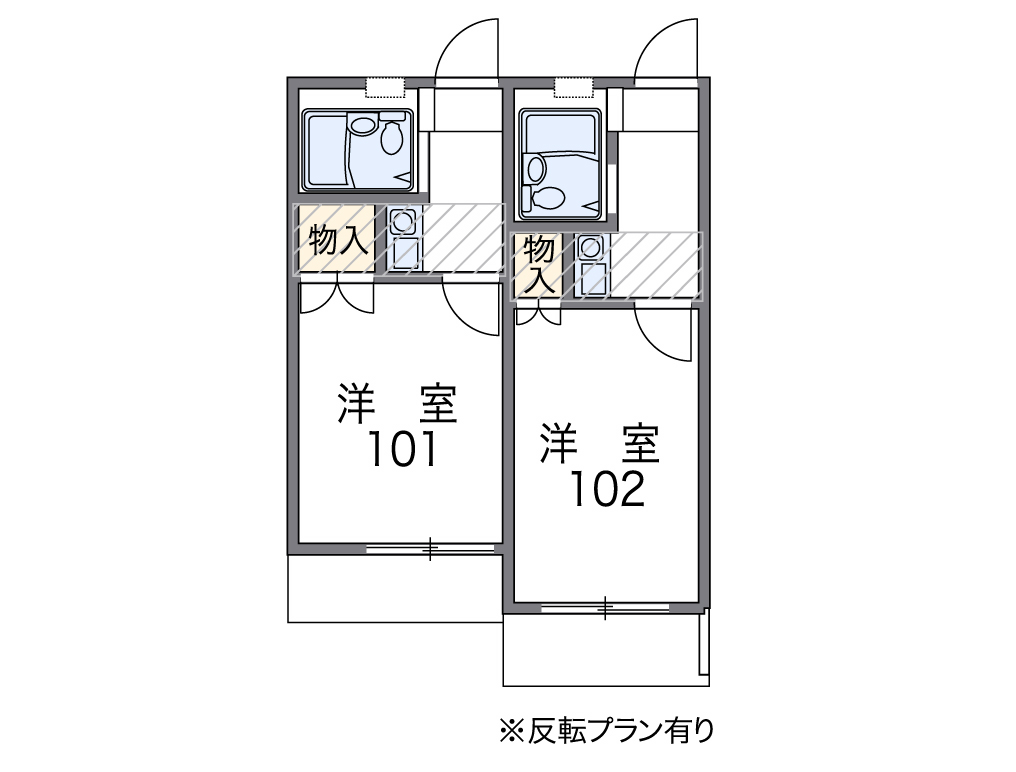 レオパレス東海通第２ 代表的な間取のため実際の間取とは異なる場合があります