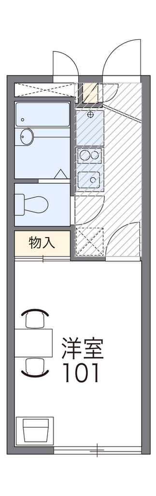 レオパレスマンデイ 代表的な間取のため実際の間取とは異なる場合があります