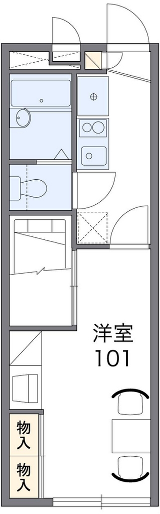 レオパレスロンシャンハイツ 代表的な間取のため実際の間取とは異なる場合があります