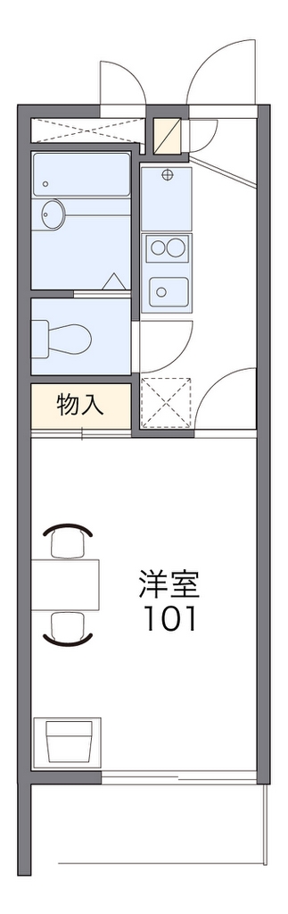 レオパレス上名古屋東 代表的な間取のため実際の間取とは異なる場合があります