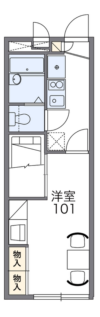 レオパレス大将ヶ根 代表的な間取のため実際の間取とは異なる場合があります
