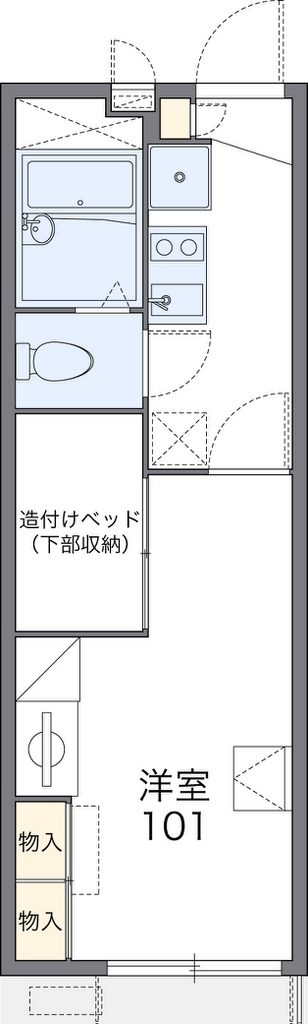 レオパレス五女子 代表的な間取のため実際の間取とは異なる場合があります