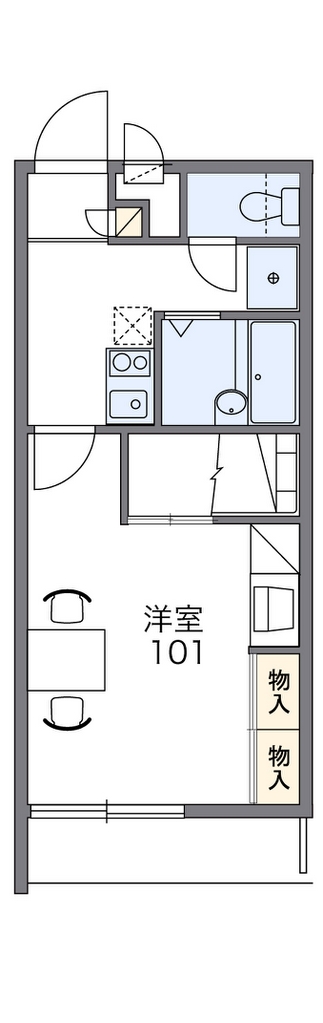 レオパレス月島 代表的な間取のため実際の間取とは異なる場合があります