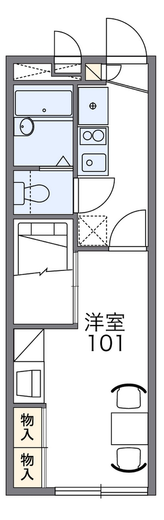 レオパレス本城 代表的な間取のため実際の間取とは異なる場合があります