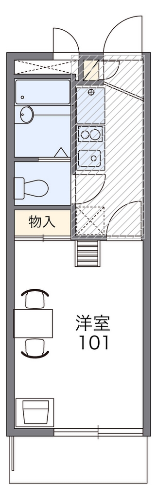レオパレス西陵 代表的な間取のため実際の間取とは異なる場合があります