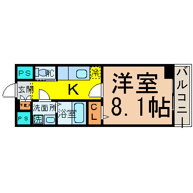トロント中村公園 間取図　洋室8.1帖