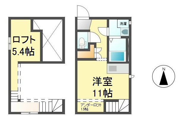 ＹｏｕｒＧｒａｃｅ中村公園 間取図　1フロア2部屋（全部屋角部屋）家具家電ご用意できます