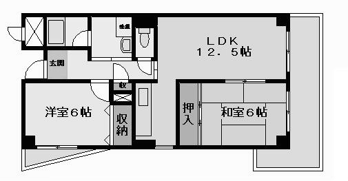 コンフォートピア・アツミ ＬＤＫ12.5帖　洋室6帖　和室6帖　南向き