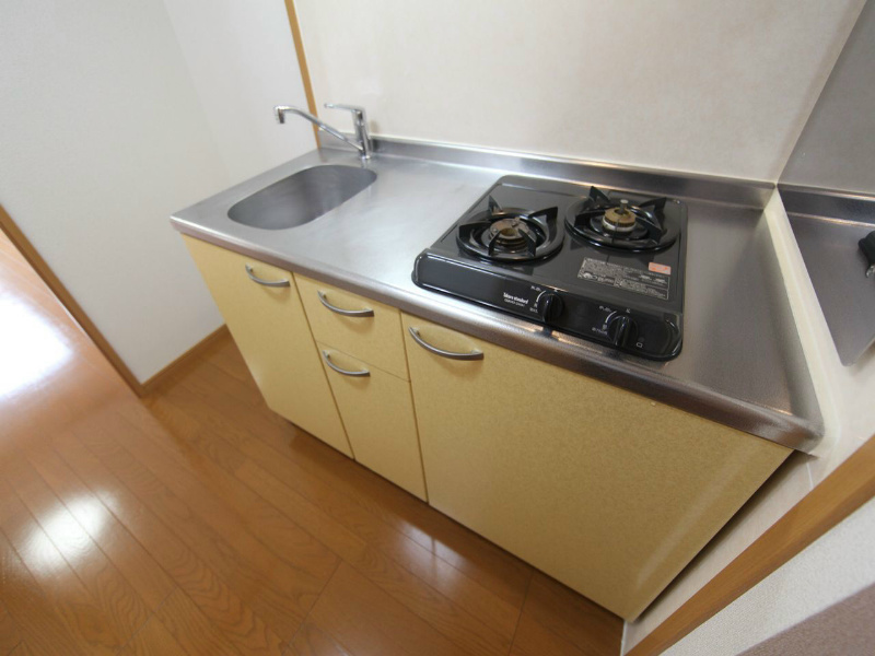 フィルストン白壁 システムキッチン（ガス2口コンロ付）