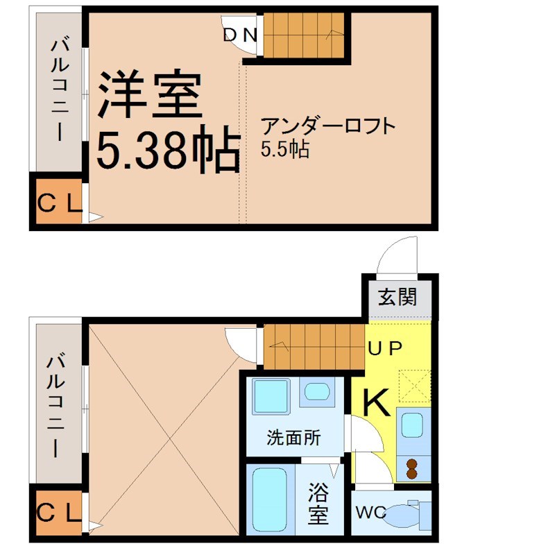 カーサアージョ（ＣａｓａＡｇｉｏ） 間取図　光インターネット無料　家具家電ご用意できます
