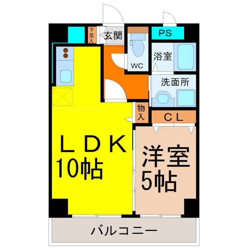 ＫＩＲＡＫＵマンション 間取り　ＬＤＫ10帖　洋室5帖