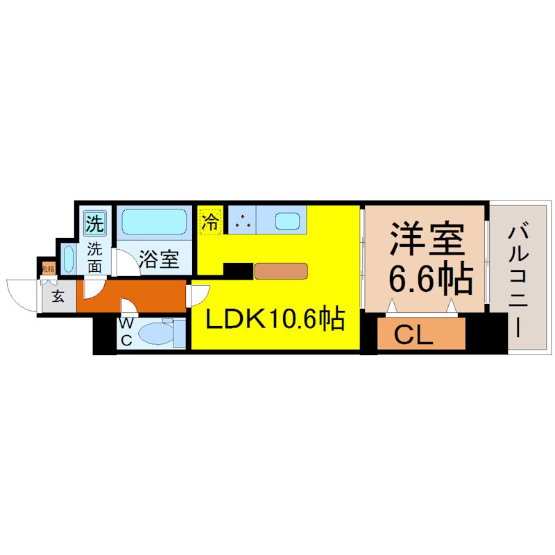 アロームドゥジョア 間取図　ＬＤＫ10.6帖　洋室6.6帖
