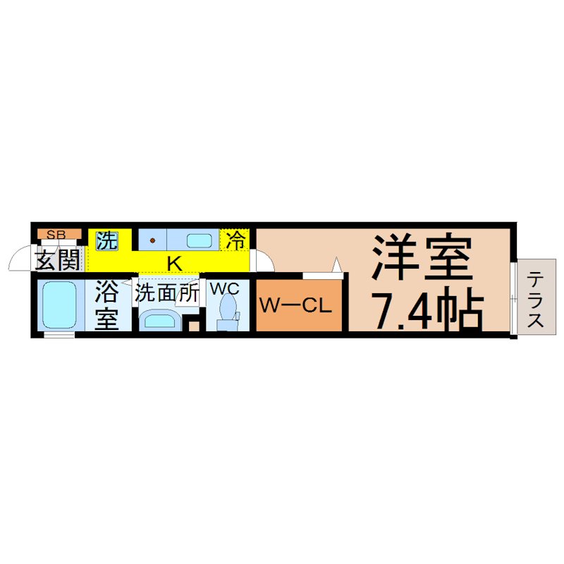 ソレイユ 間取図　洋室7.4帖