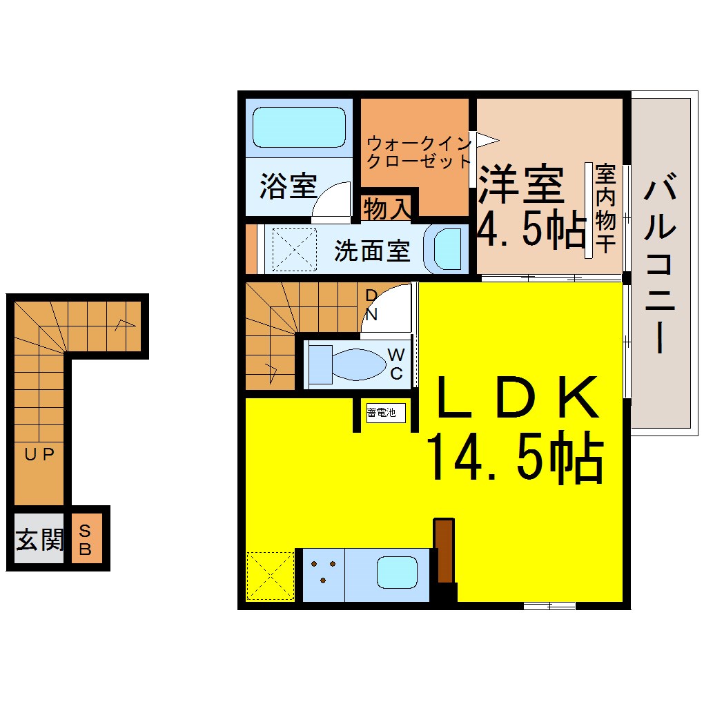 アルビーナ 間取り　1ＬＤＫ　エアコン付