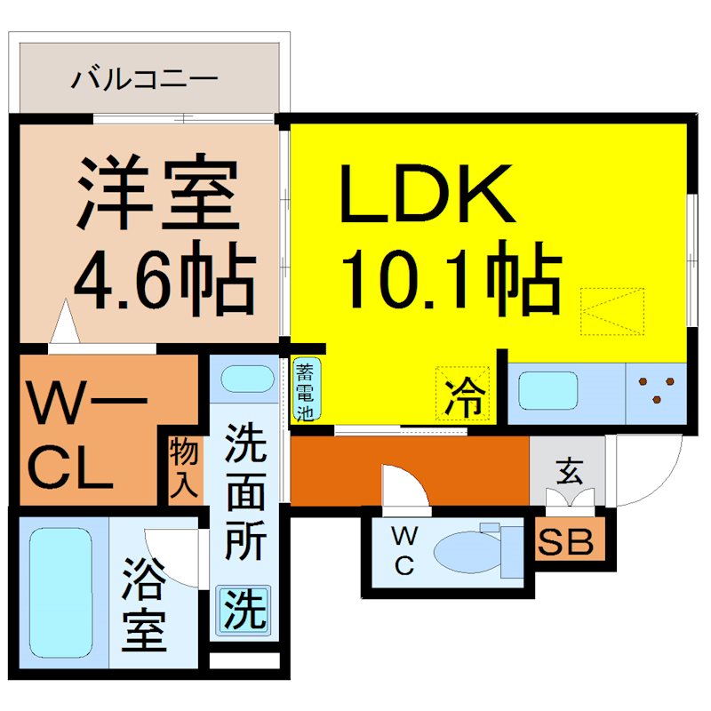 アルビーナ 間取り　1ＬＤＫ　エアコン付