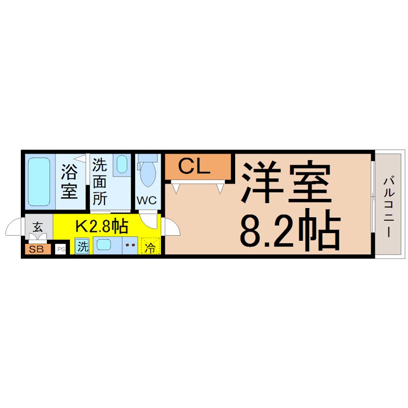 エステート野立 間取図　洋室8.2帖